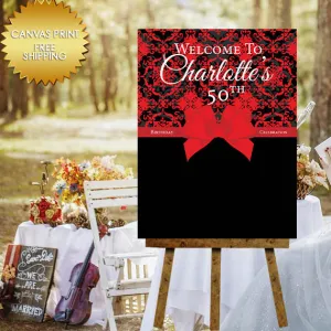 50 and Fabulous Birthday Canvas  guest bookSign