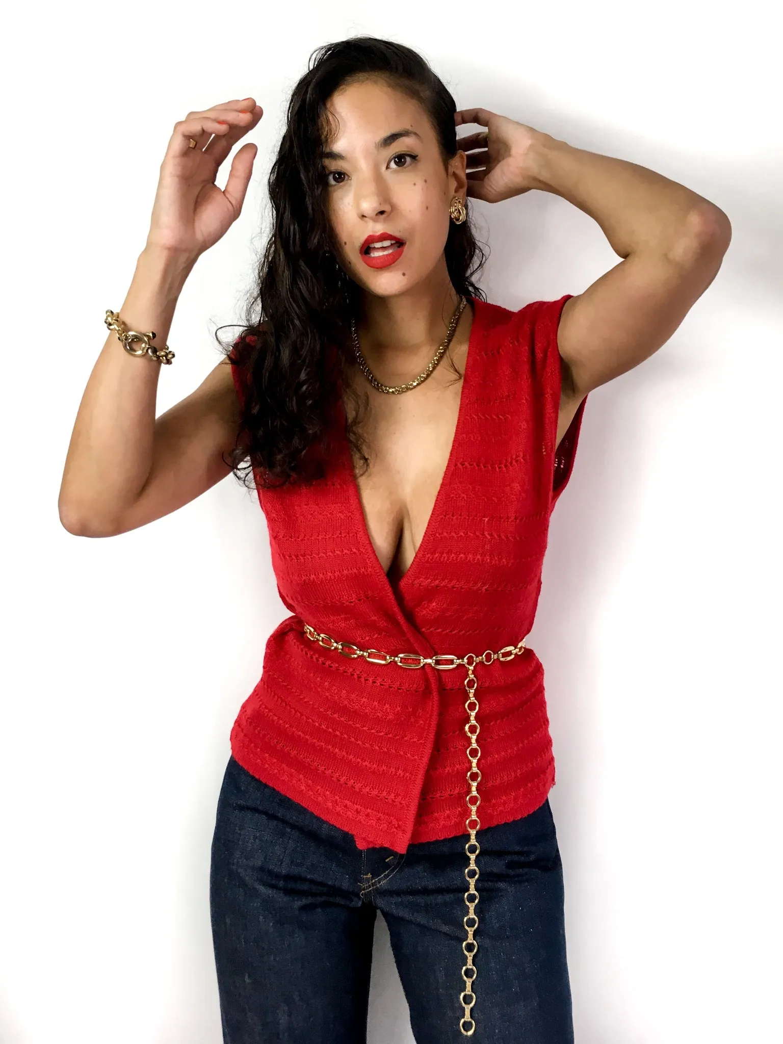80s vintage knit vest, no closure