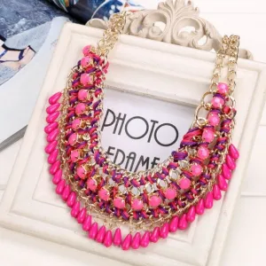 Alloy Choker Bohemia Style Link Chain Party Decor Pendant Necklace