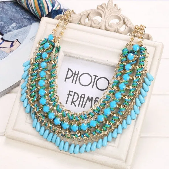 Alloy Choker Bohemia Style Link Chain Party Decor Pendant Necklace