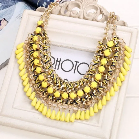 Alloy Choker Bohemia Style Link Chain Party Decor Pendant Necklace
