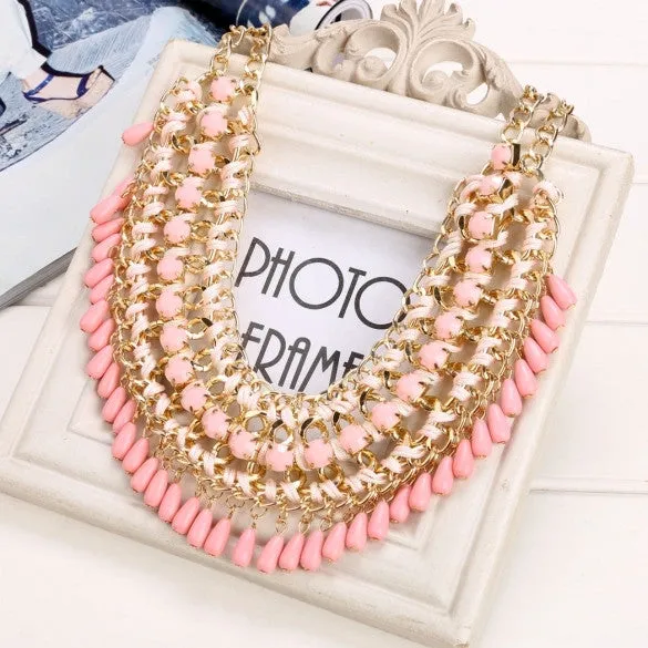 Alloy Choker Bohemia Style Link Chain Party Decor Pendant Necklace