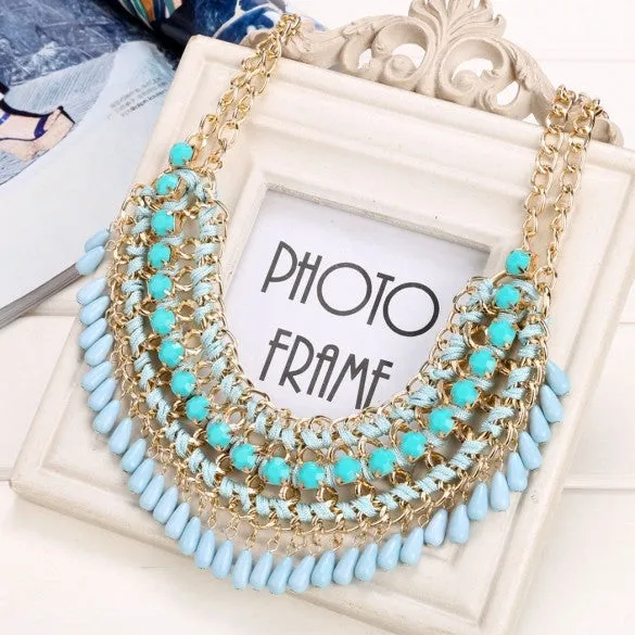 Alloy Choker Bohemia Style Link Chain Party Decor Pendant Necklace