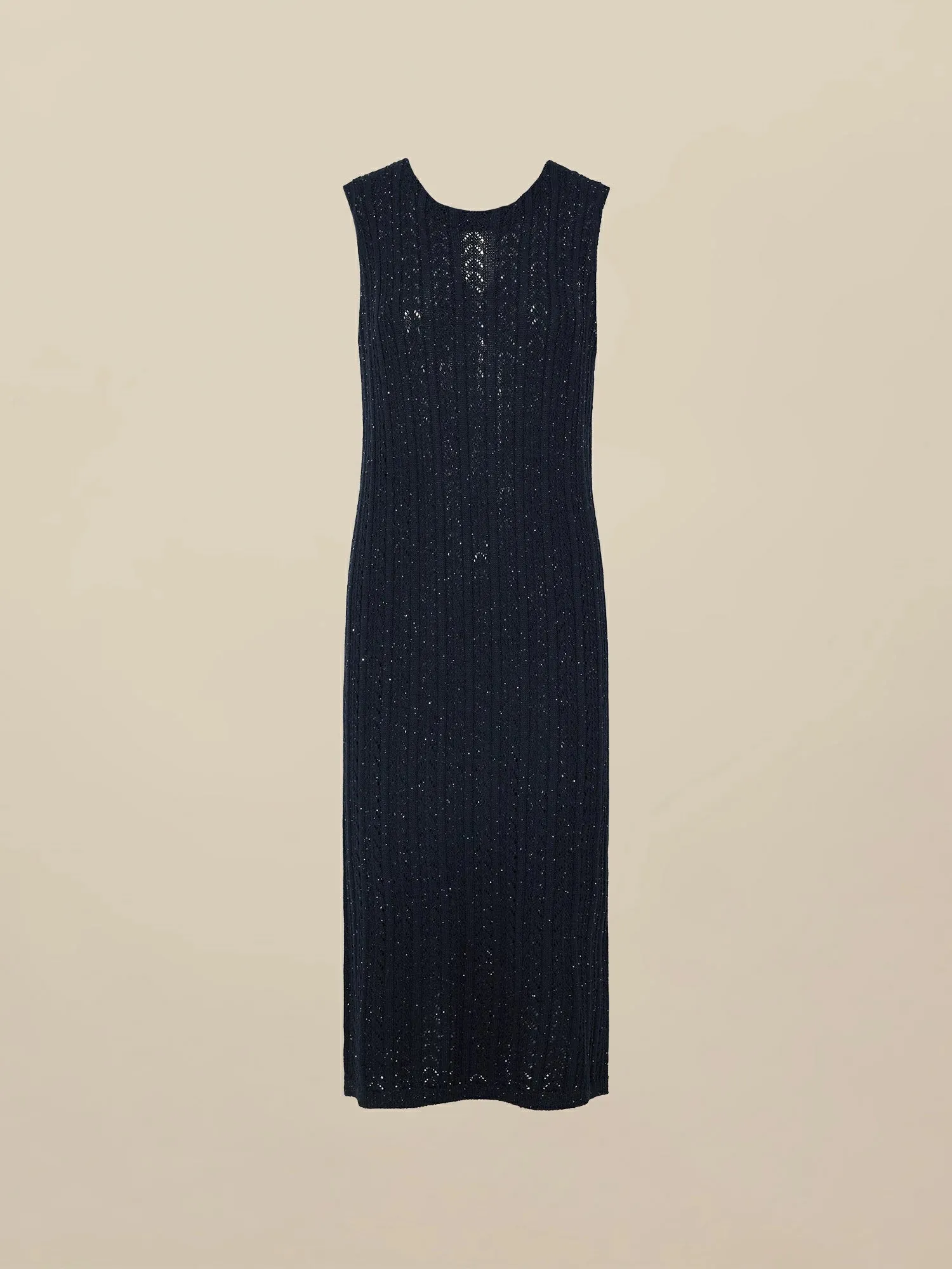 Amoretu Lyocell Round Neck Sleeveless Sequined Dress