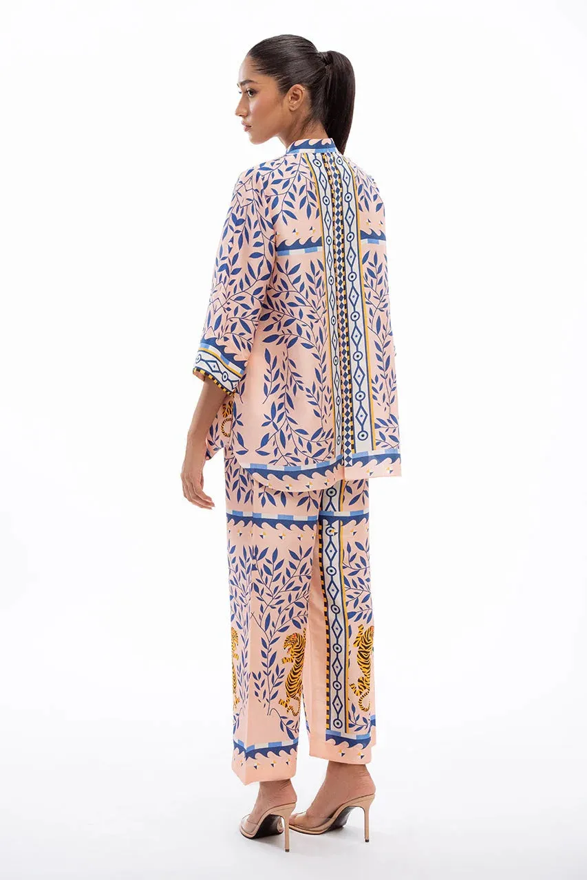 Band Collar All Over Printed Co-Ord Set