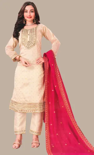 Biscuit Embroidered Punjabi Biscuit Embroidered Punjabi