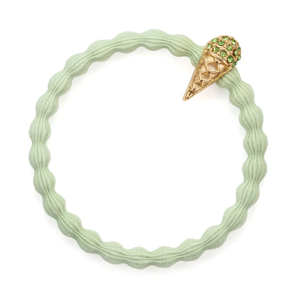 Bling Diamente Ice Cream On Pistachio Elastic Bangle Band