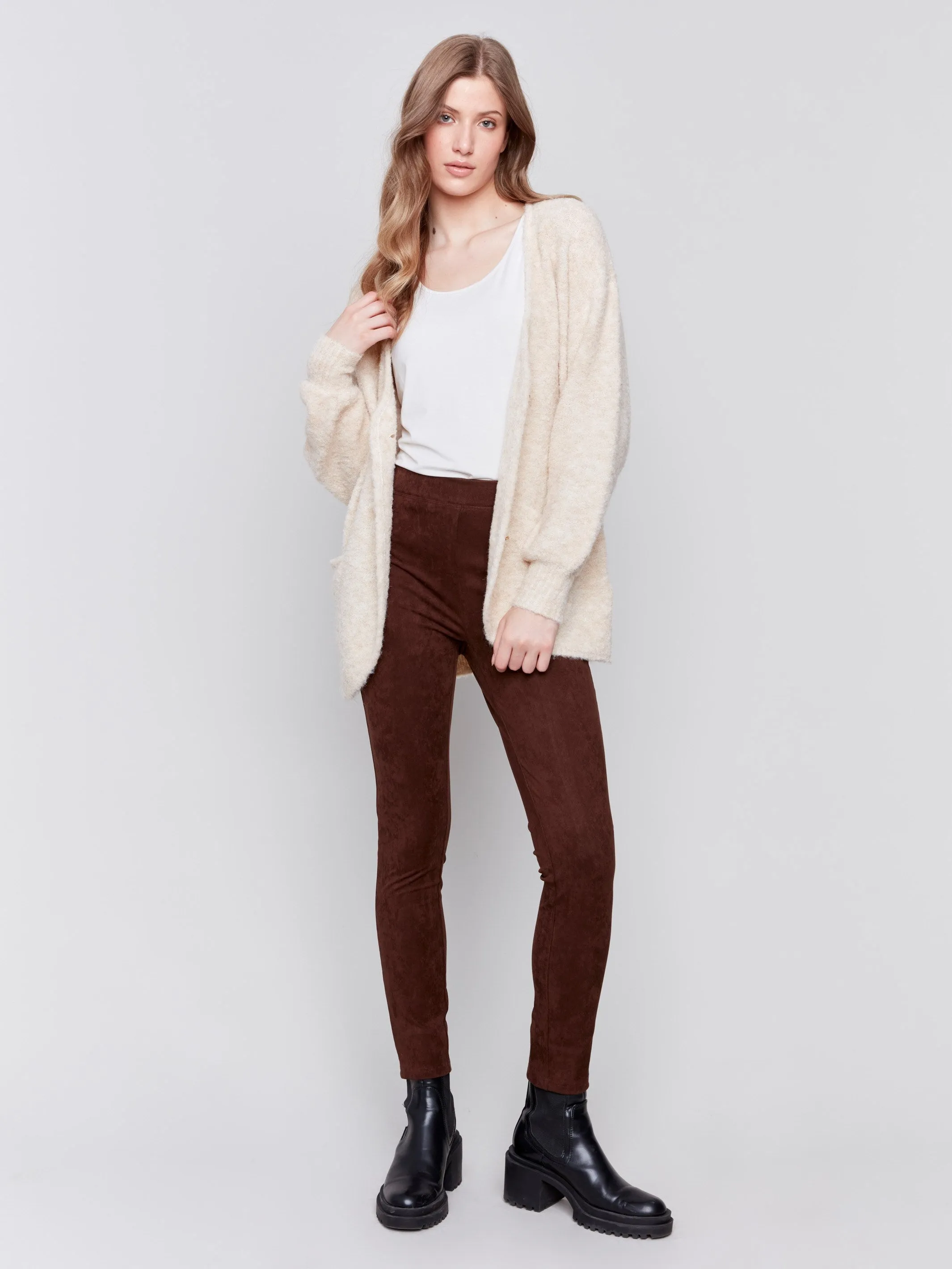 Boucle Knit Cardigan - Beige - H-Beige