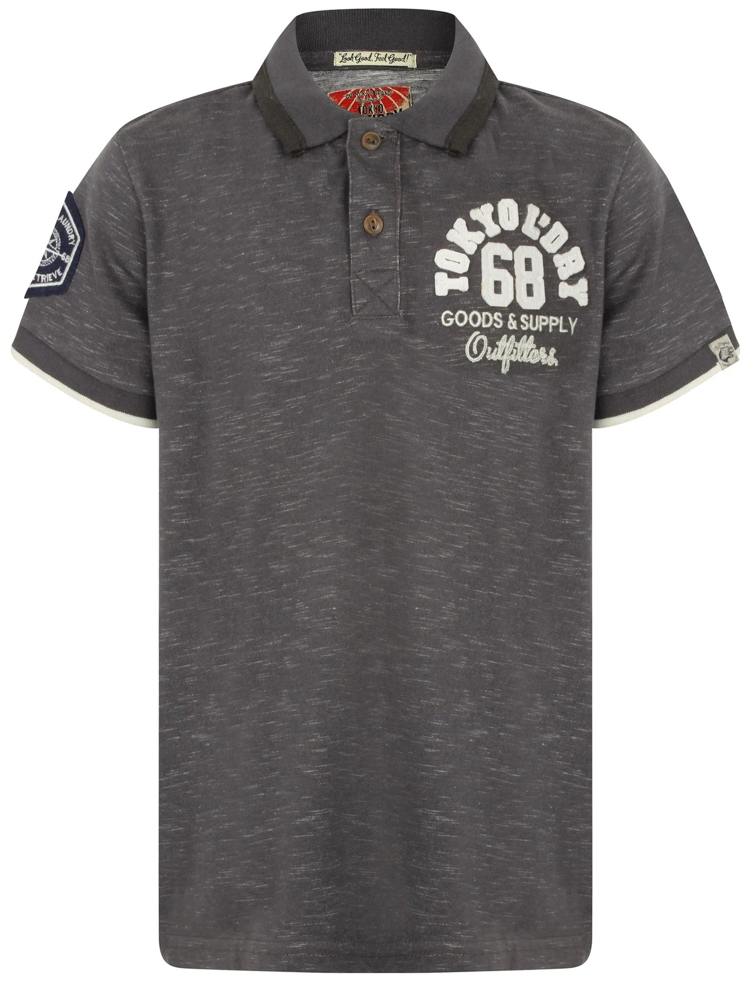 Boys K-Berling Jersey Polo Shirt in Charcoal - Tokyo Laundry Kids