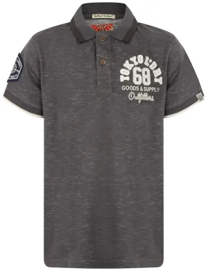 Boys K-Berling Jersey Polo Shirt in Charcoal - Tokyo Laundry Kids