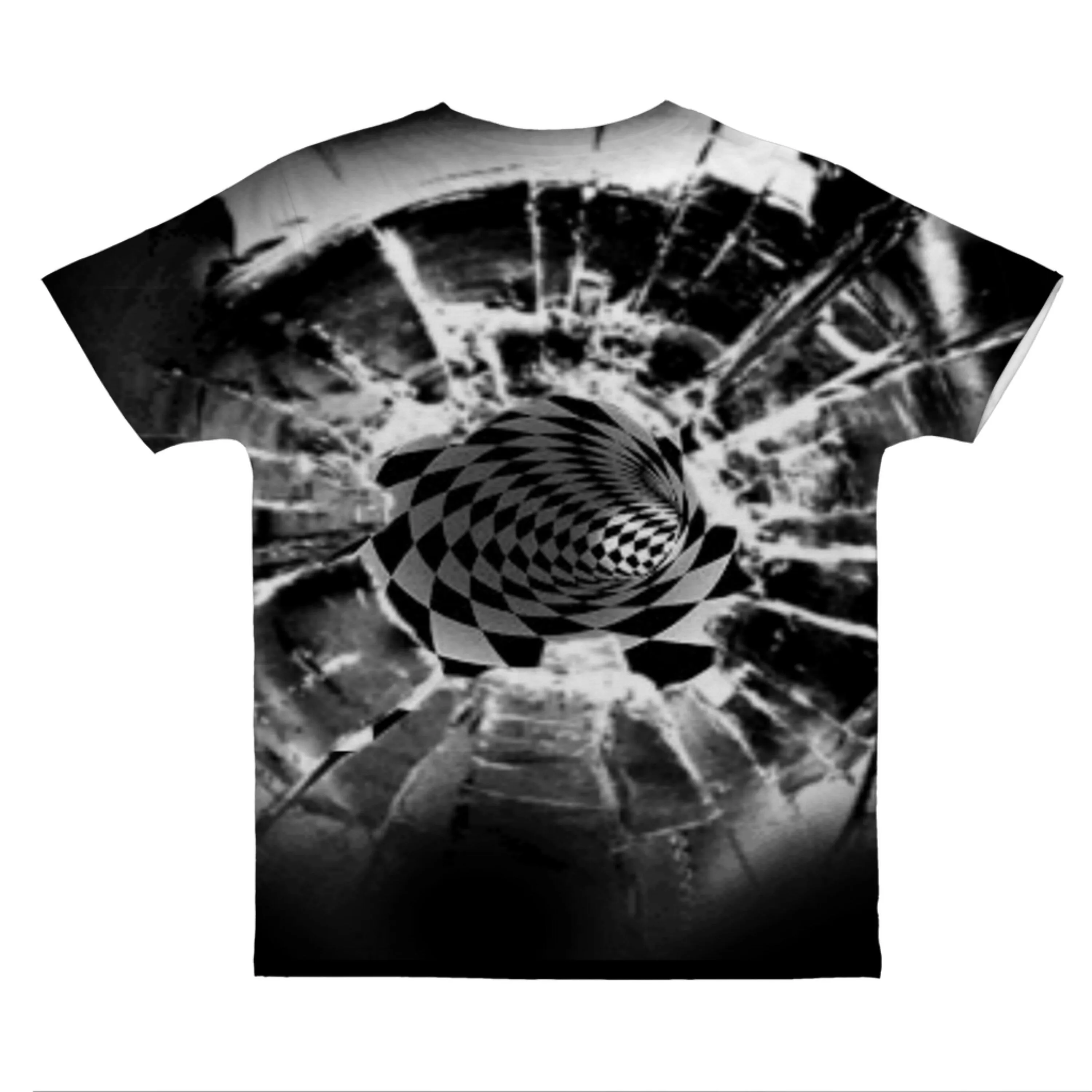 Bullet Hole Vortex Kids,Teen/Youth T-Shirt Optical illusion,Black/White Hypnotic Unisex T-shirt, Thanksgiving/bday/christmas gift