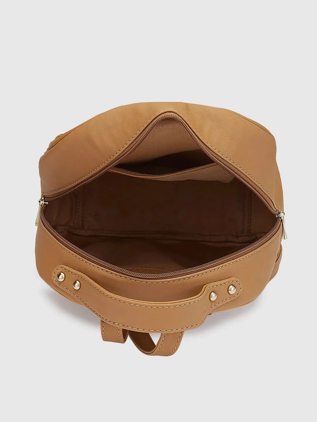 Caprese Tresna Embroidery Backpack Handbag Fawn
