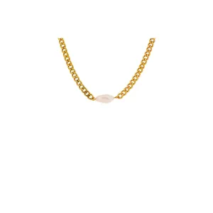 Chain Pearl Necklace