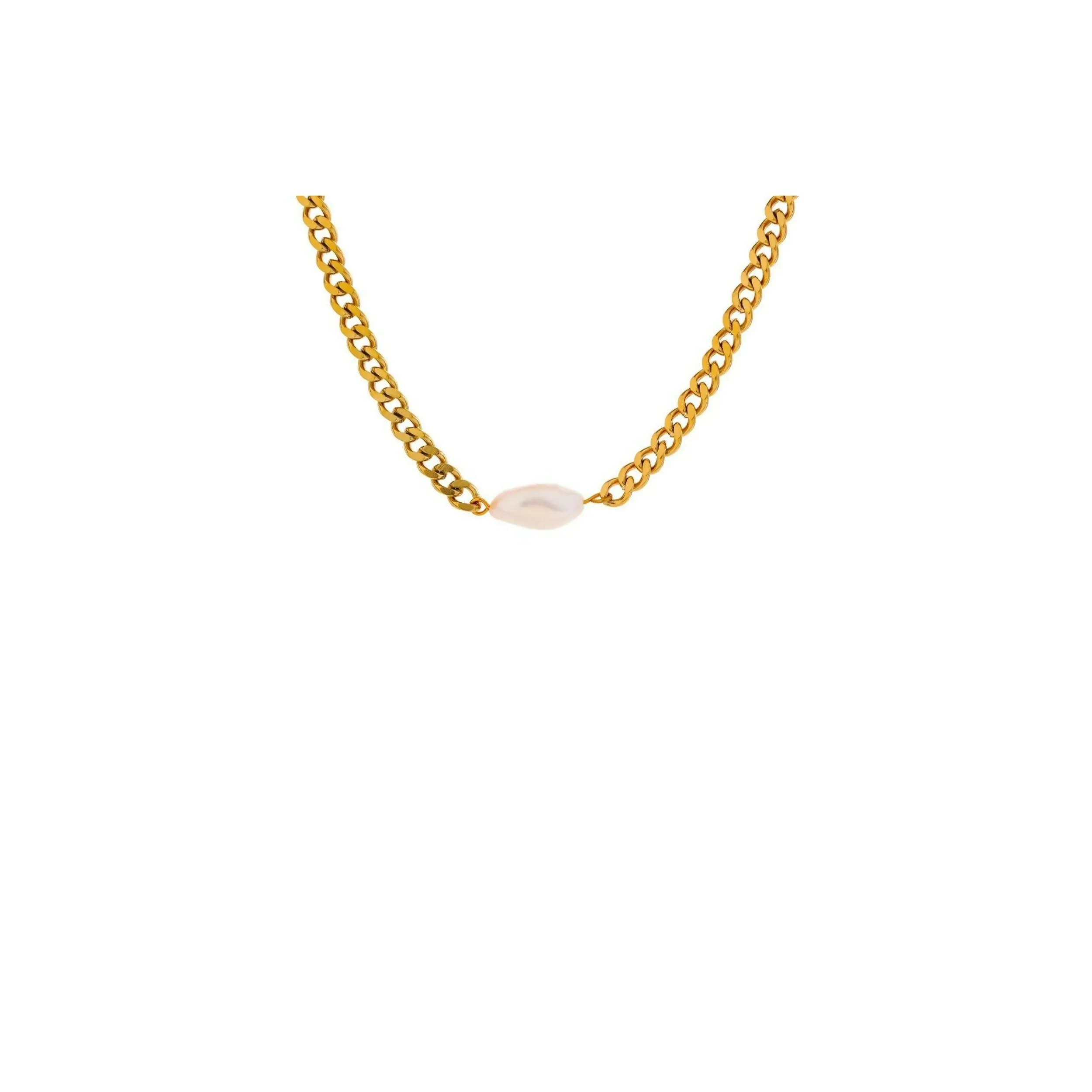 Chain Pearl Necklace