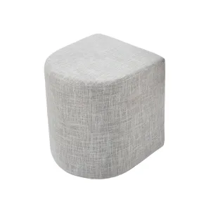 Cream Grey Linen Ottoman Stool Footrest Pouf - La Bella