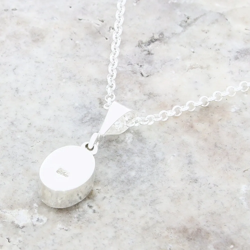 Derbyshire Blue John Small Oval Pendant And Chain