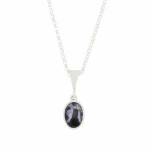Derbyshire Blue John Small Oval Pendant And Chain