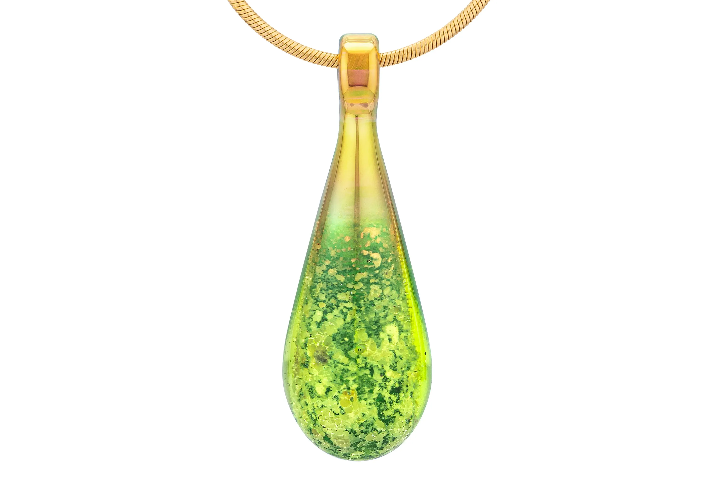 Emerald Drop Pendant with Cremation Ash