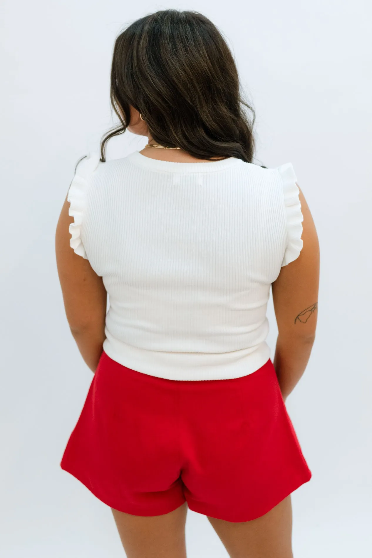 Evie Sleeveless Knit Top - White