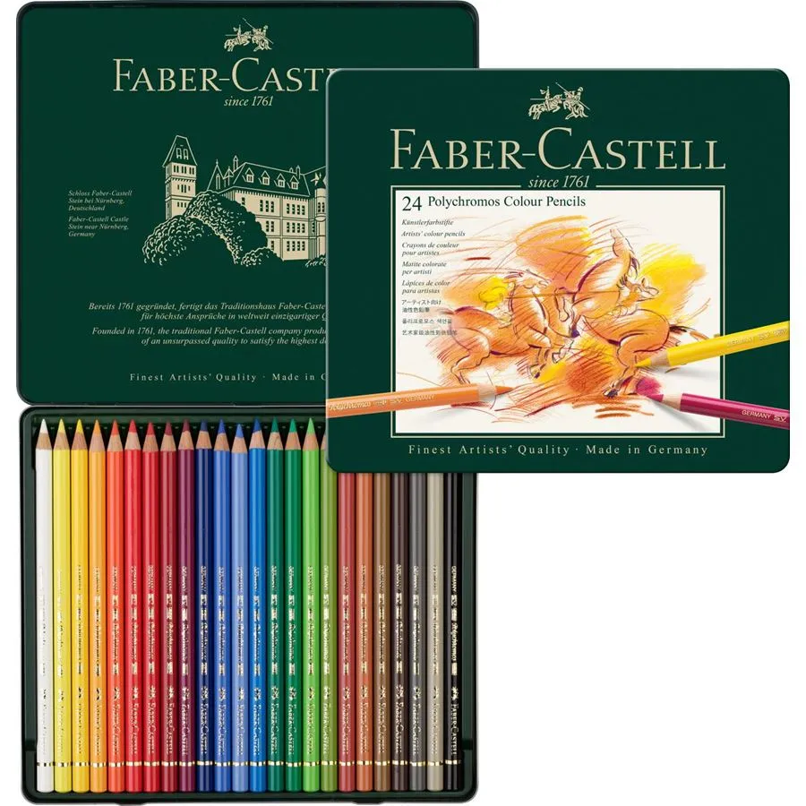 Faber-Castell Polychromos Colour Pencil Tin Set (12/24/36)