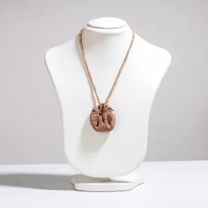 Fine Hand Carved Kadam Wooden Pendant Necklace Fine Hand Carved Kadam Wooden Pendant Necklace