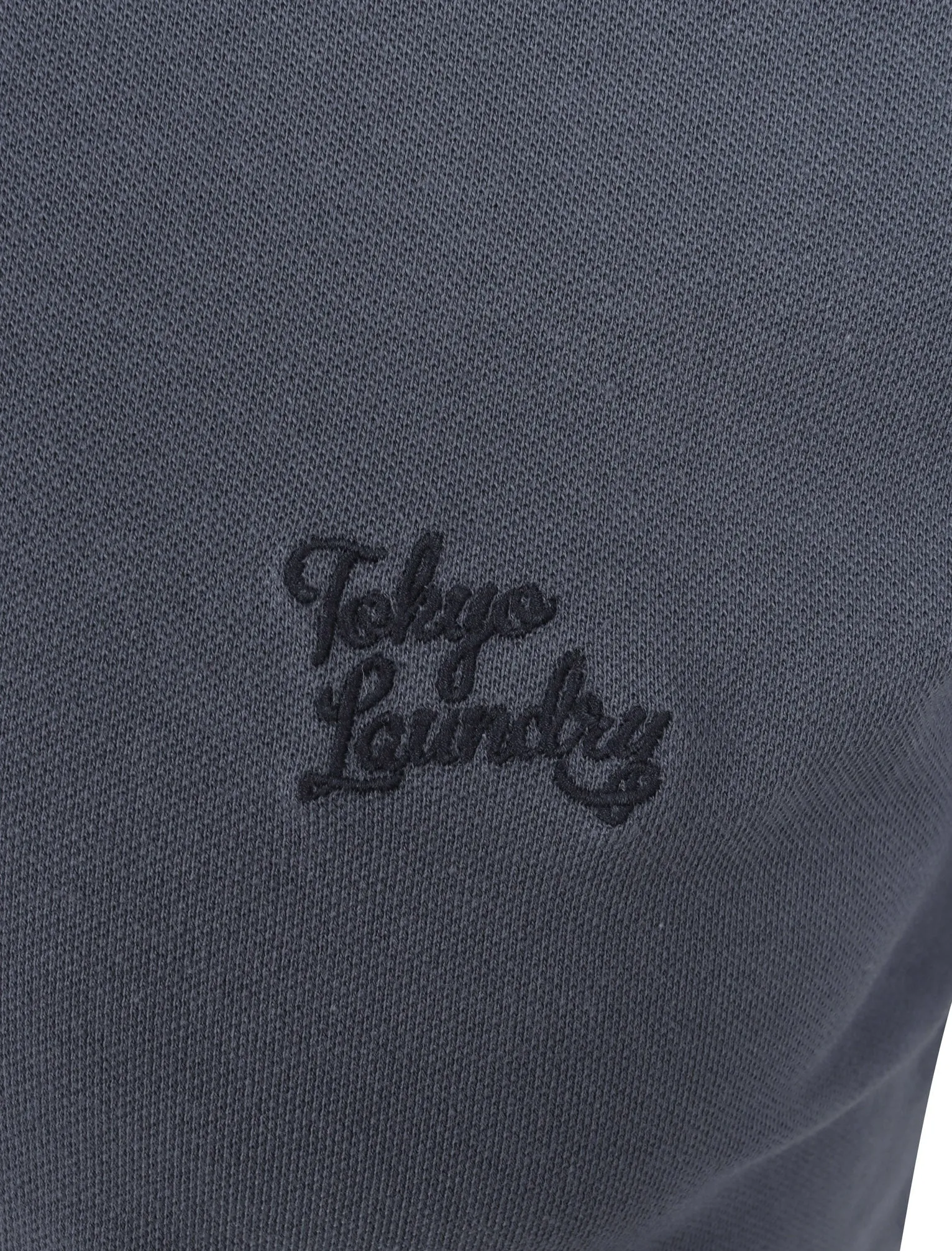 Finley Point 2 Cotton Piqué Polo Shirt with Tape Detail In Vintage Indigo - Tokyo Laundry