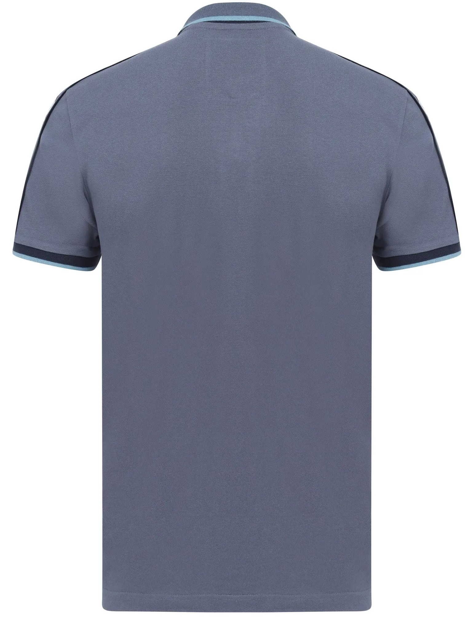Finley Point 2 Cotton Piqué Polo Shirt with Tape Detail In Vintage Indigo - Tokyo Laundry
