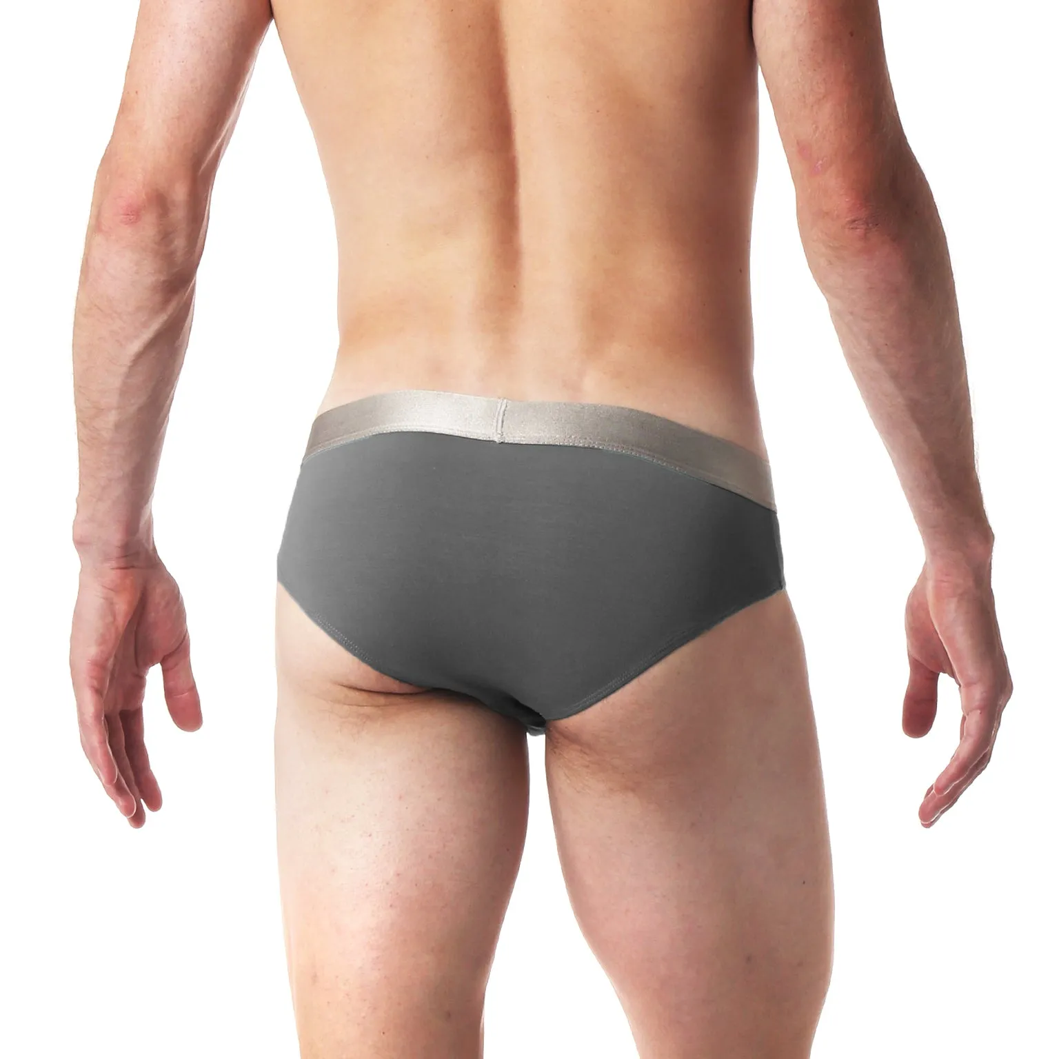 Grey Solid Low Rise Brief