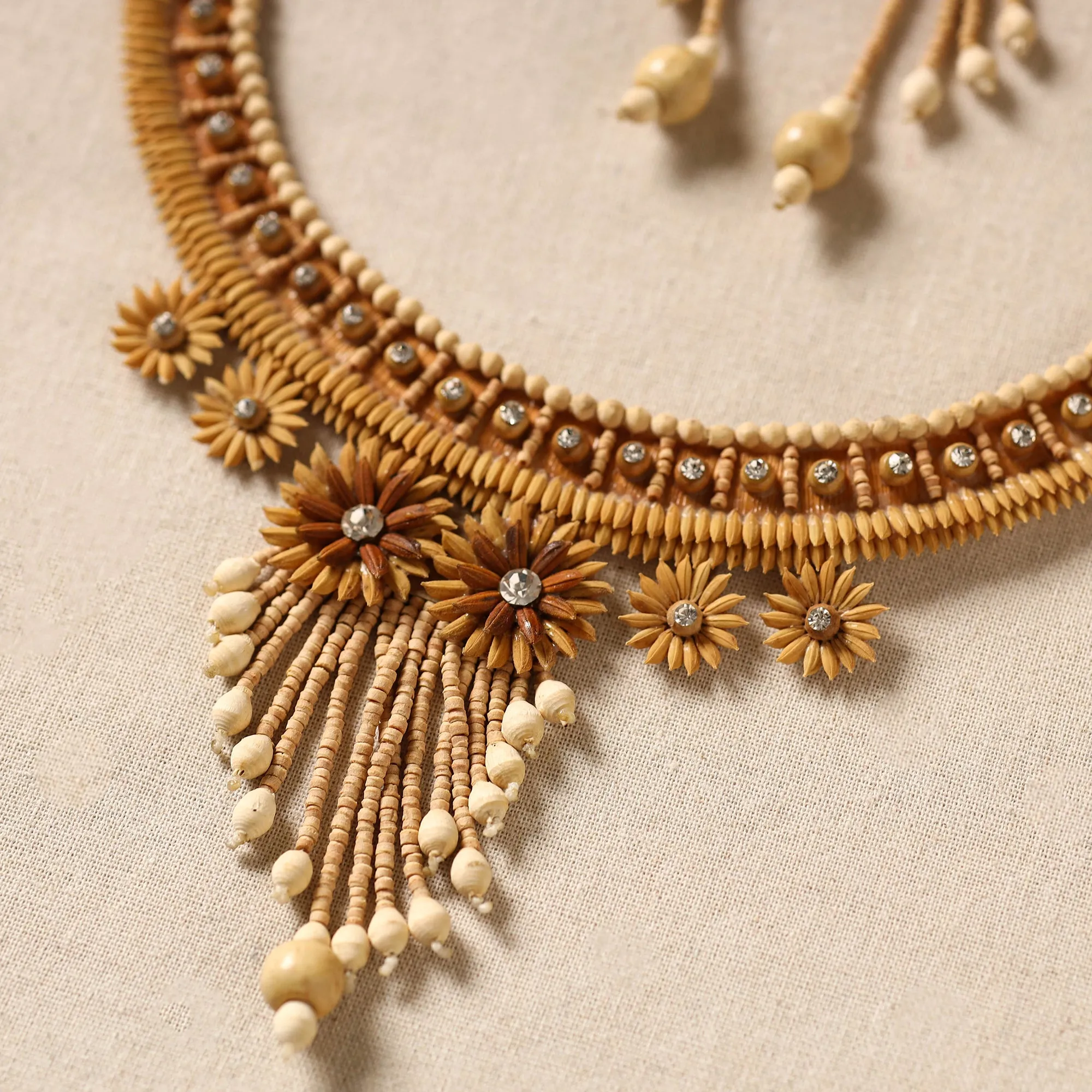 Handcrafted Rice Paddy Necklace Set by Putul Das Mitra