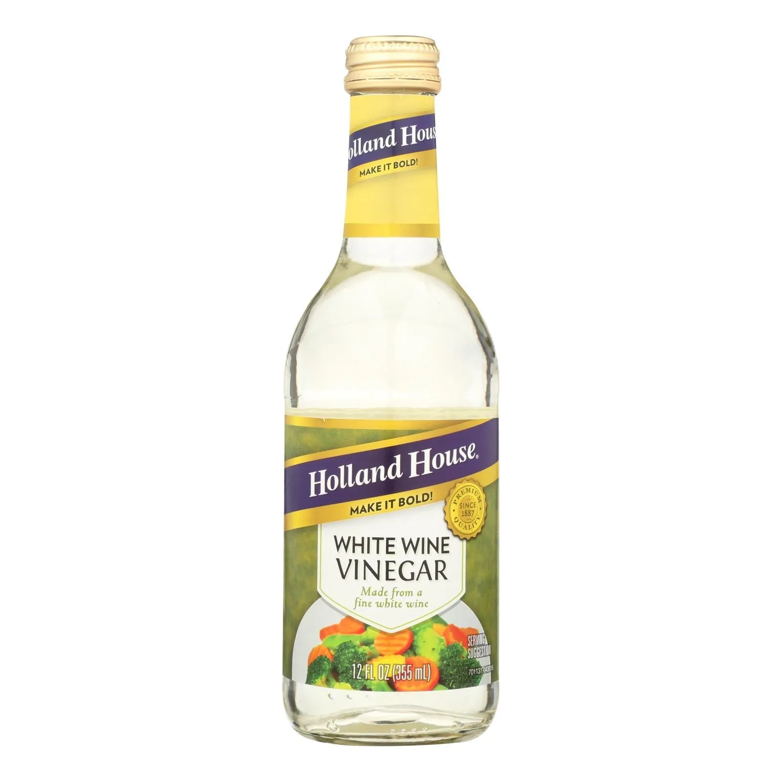 Holland House White Wine Vinegar (Pack of 6 - 12 Fl Oz)