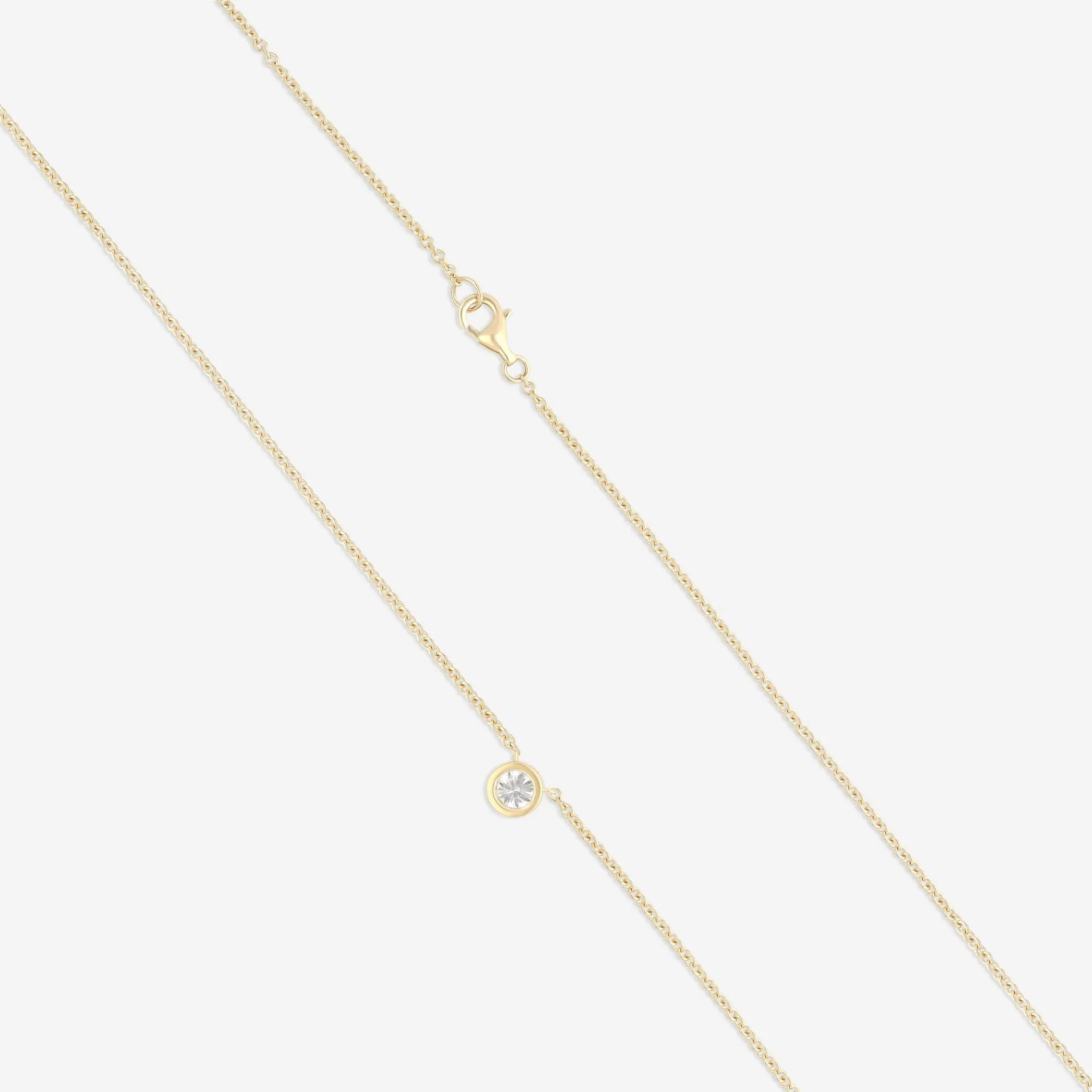 Ina Mar 18K Yellow Gold Bezel Set Diamond 0.55ct.tw. Solitaire Pendant 16" ANK-19303-Y