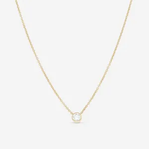 Ina Mar 18K Yellow Gold Bezel Set Diamond 0.55ct.tw. Solitaire Pendant 16" ANK-19303-Y