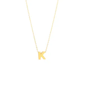Initial K in 14k Yellow Gold Necklace