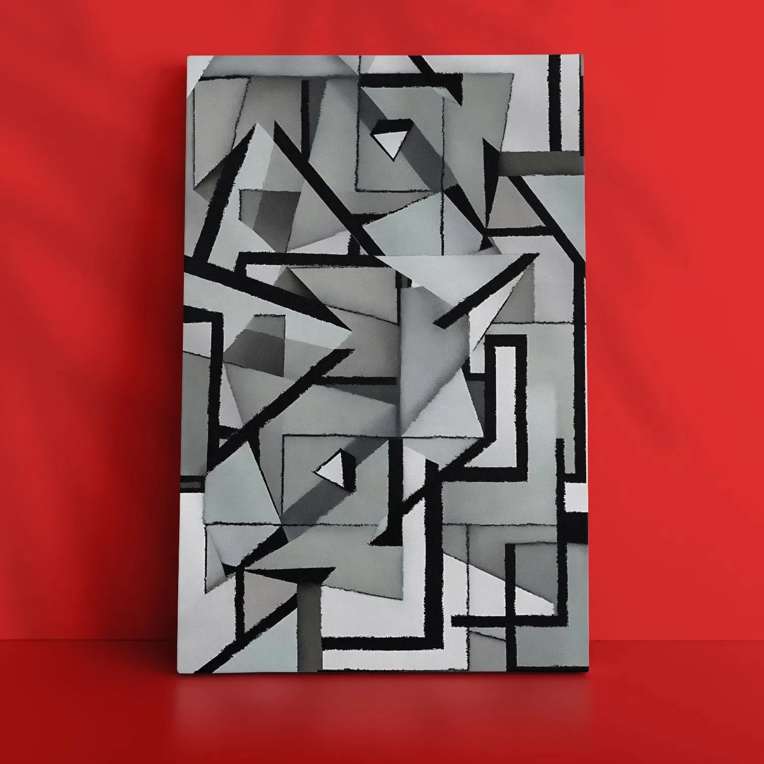 Irregular Triangles & Lines Grey Shade