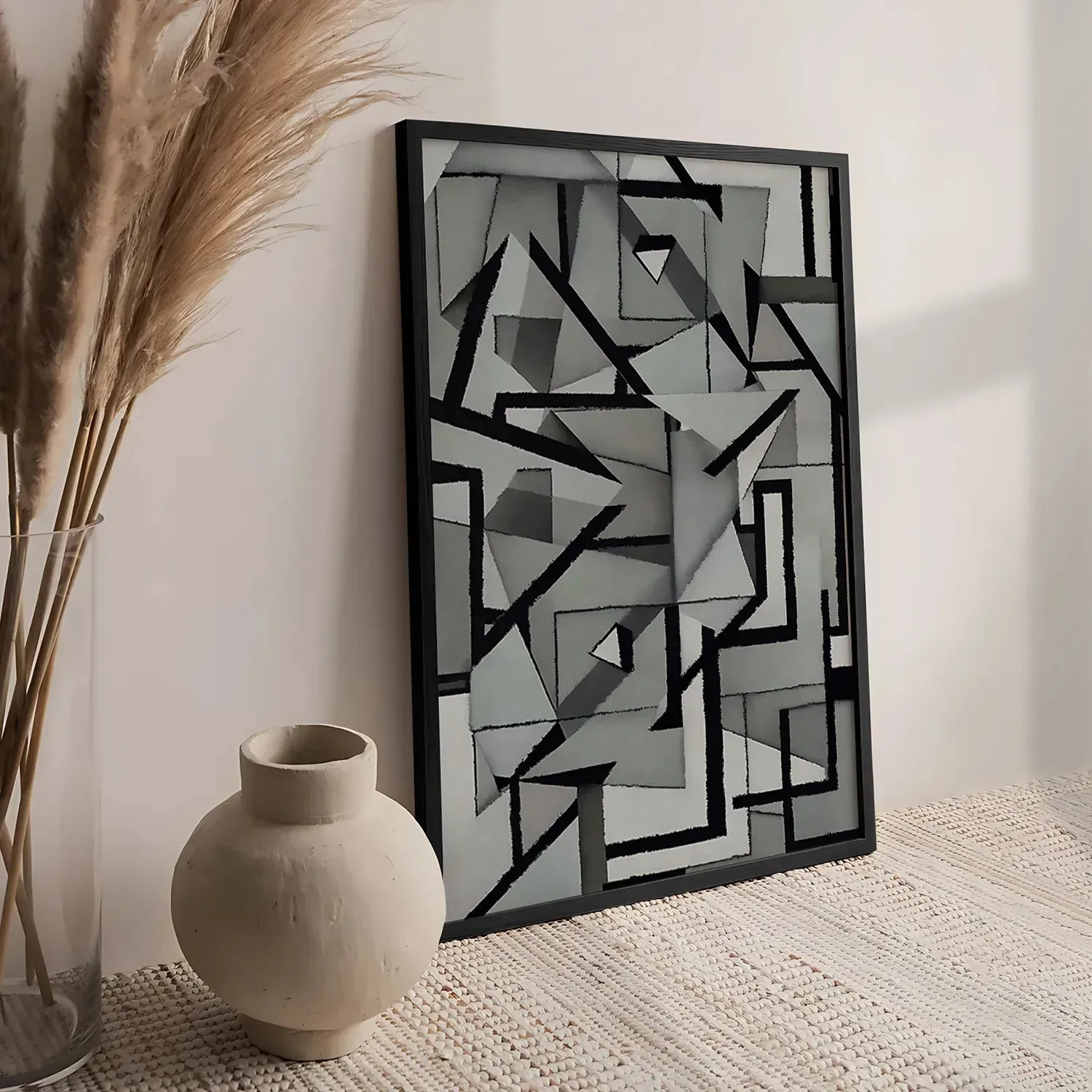 Irregular Triangles & Lines Grey Shade