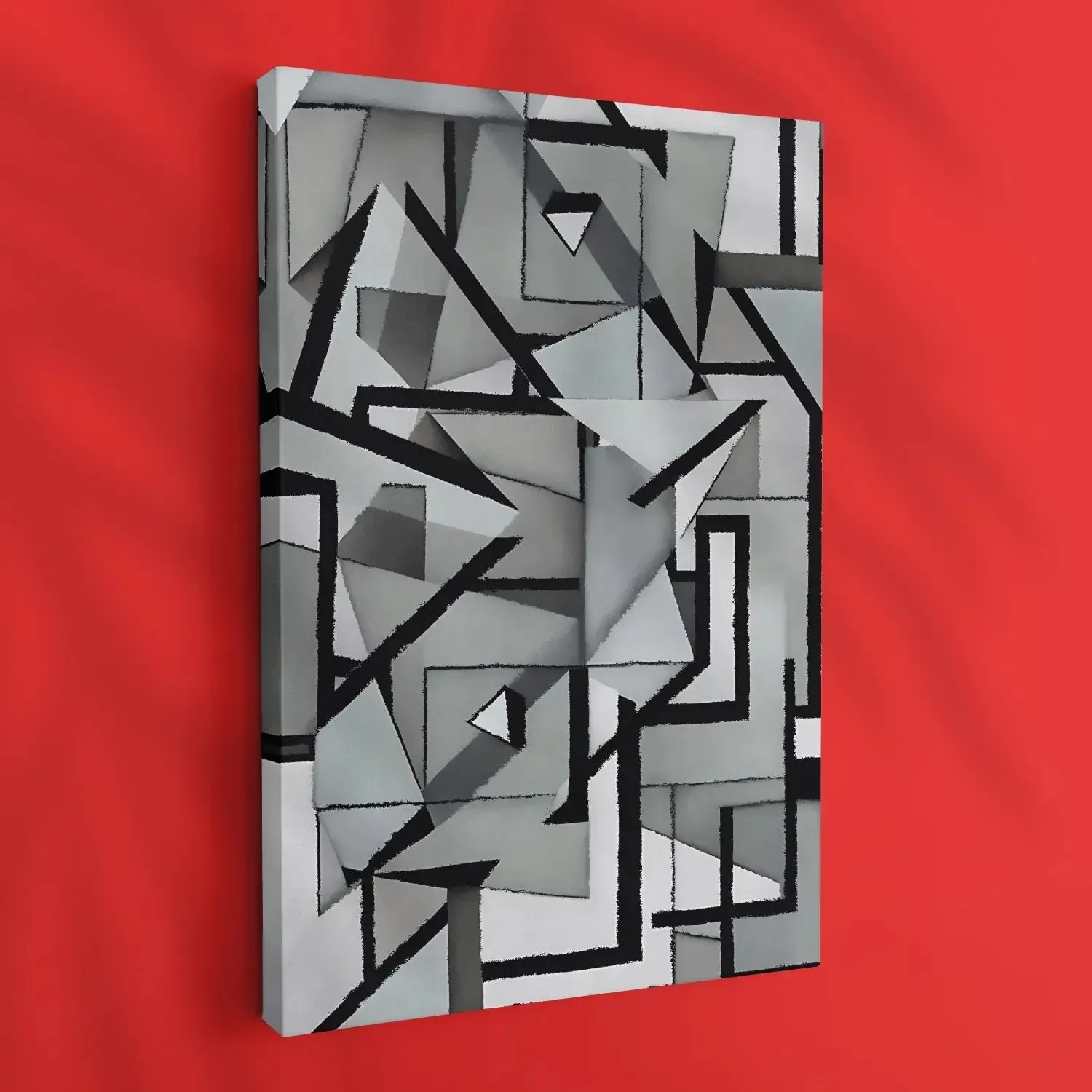 Irregular Triangles & Lines Grey Shade