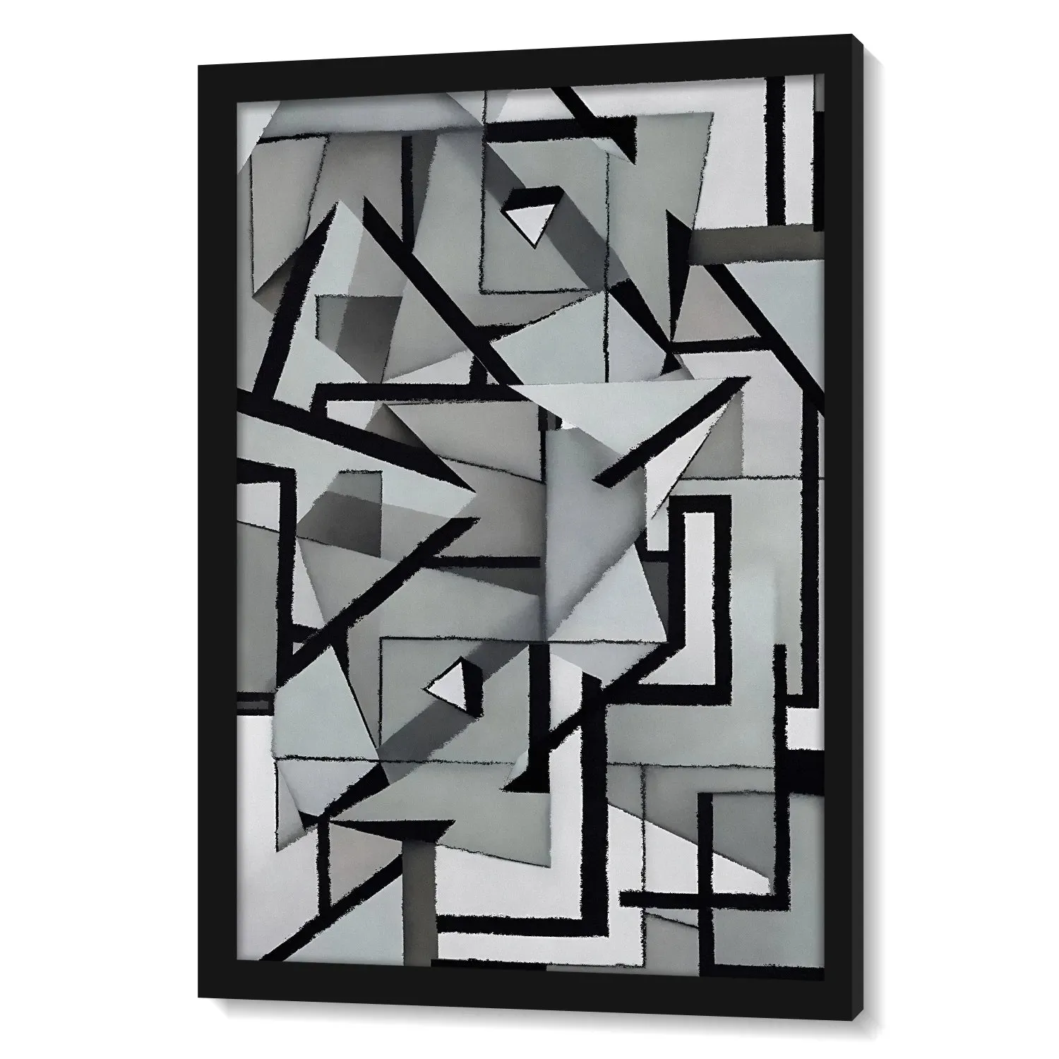 Irregular Triangles & Lines Grey Shade