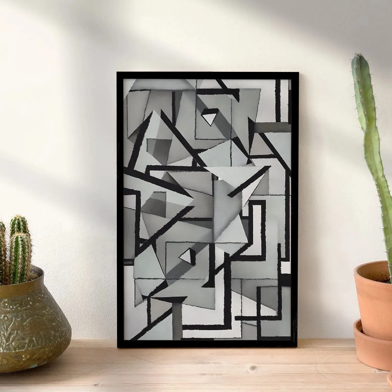 Irregular Triangles & Lines Grey Shade