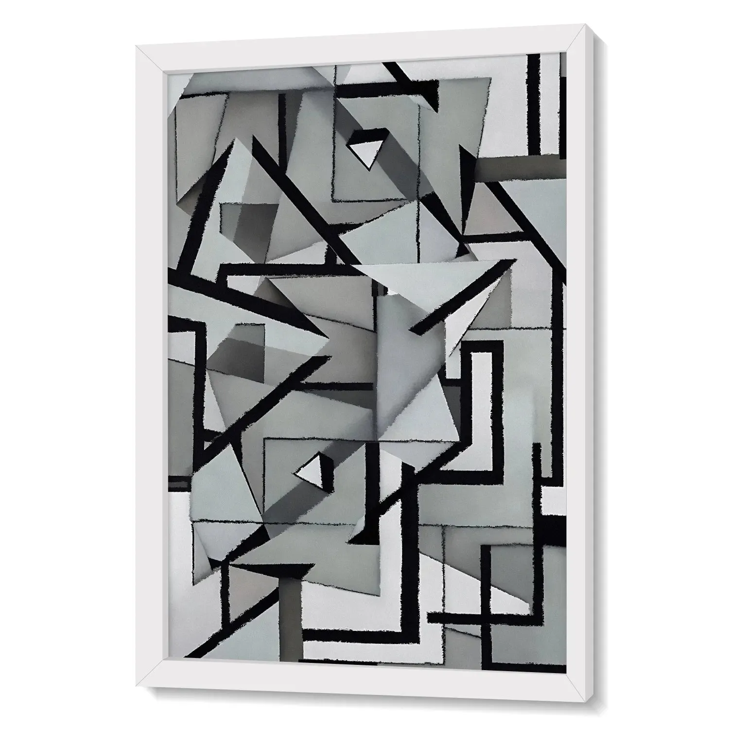Irregular Triangles & Lines Grey Shade