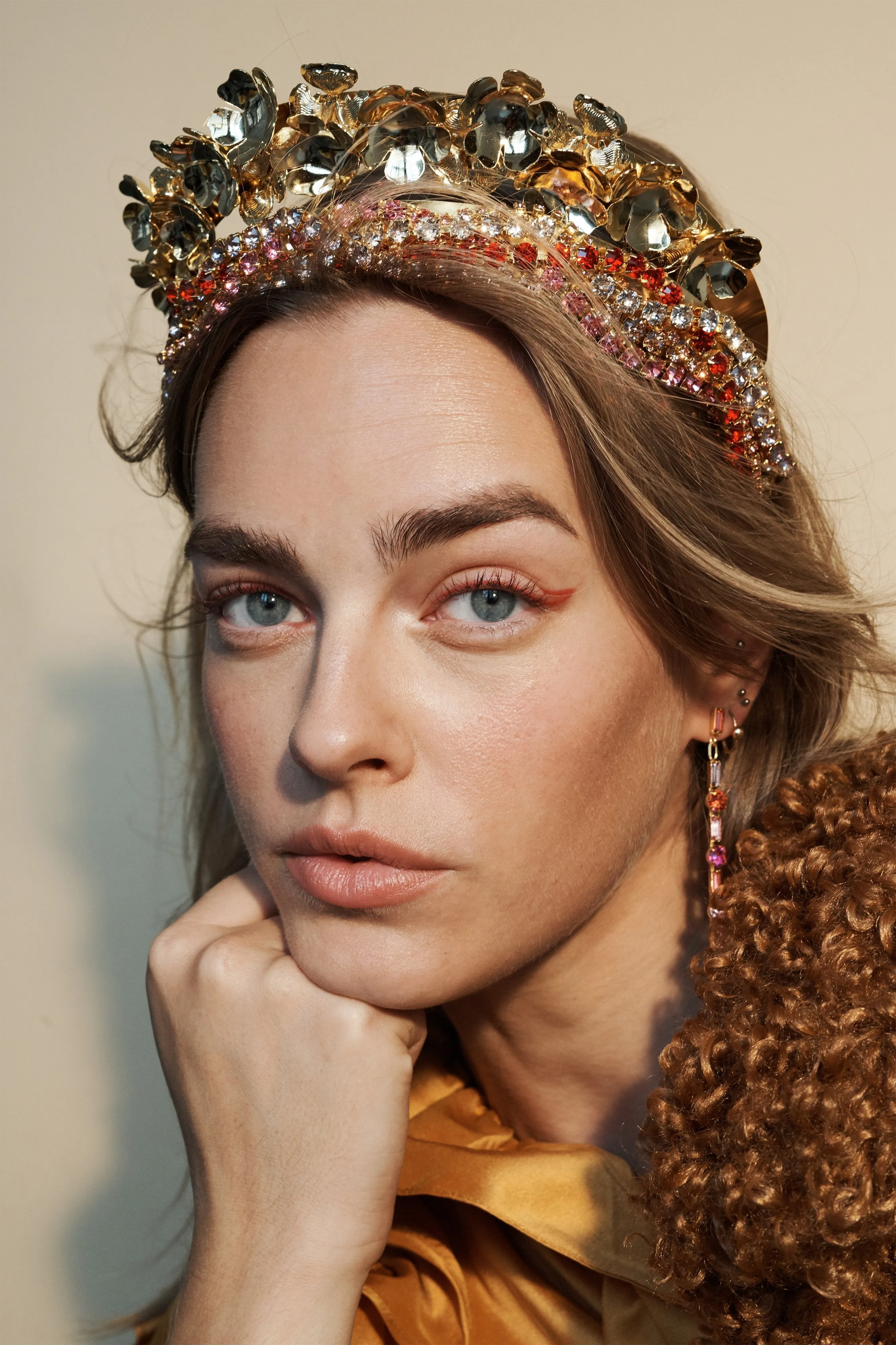 Knit Rose Crystal Crown