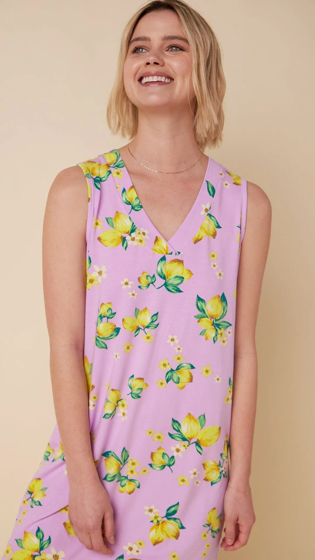 Lemon Blossom Pima Knit Nightgown