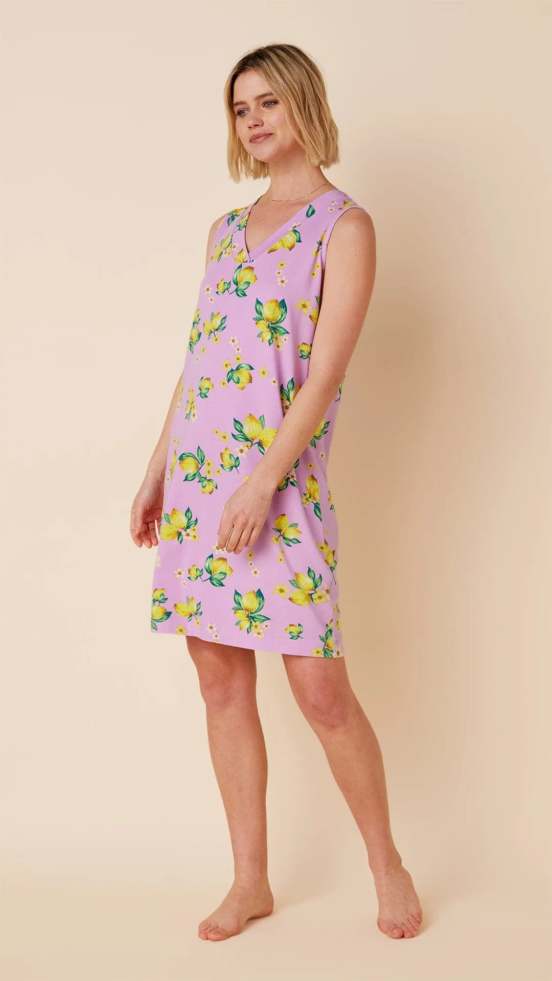 Lemon Blossom Pima Knit Nightgown