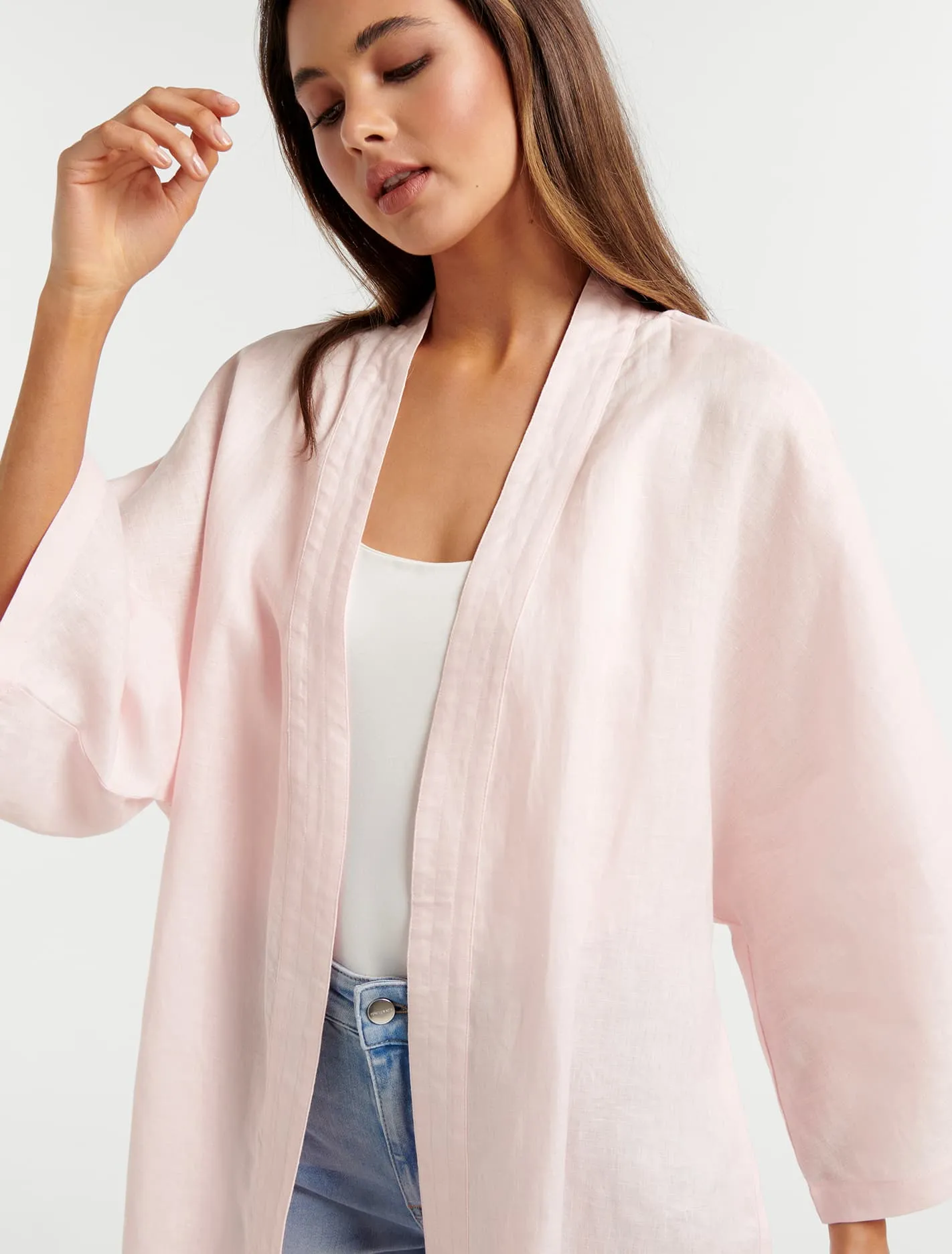 Leona Casual Linen Kimono