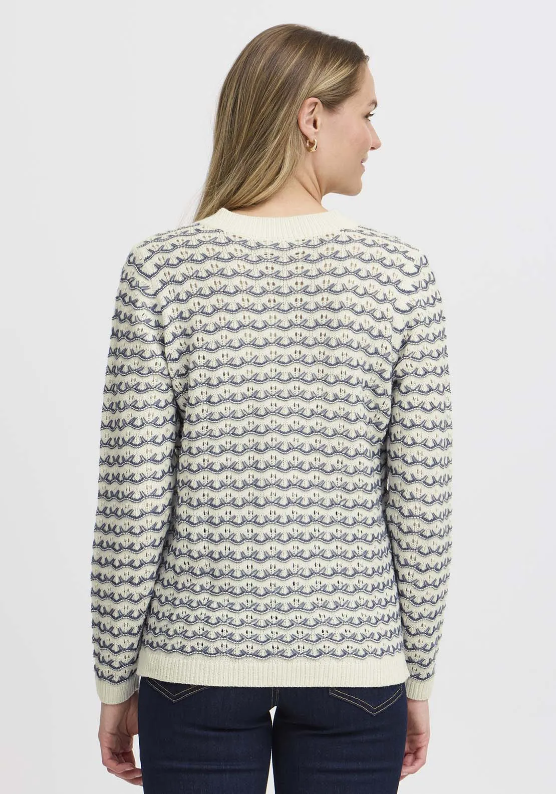 Long Sleeve Knit Pullover - Vintage Indigo Mix