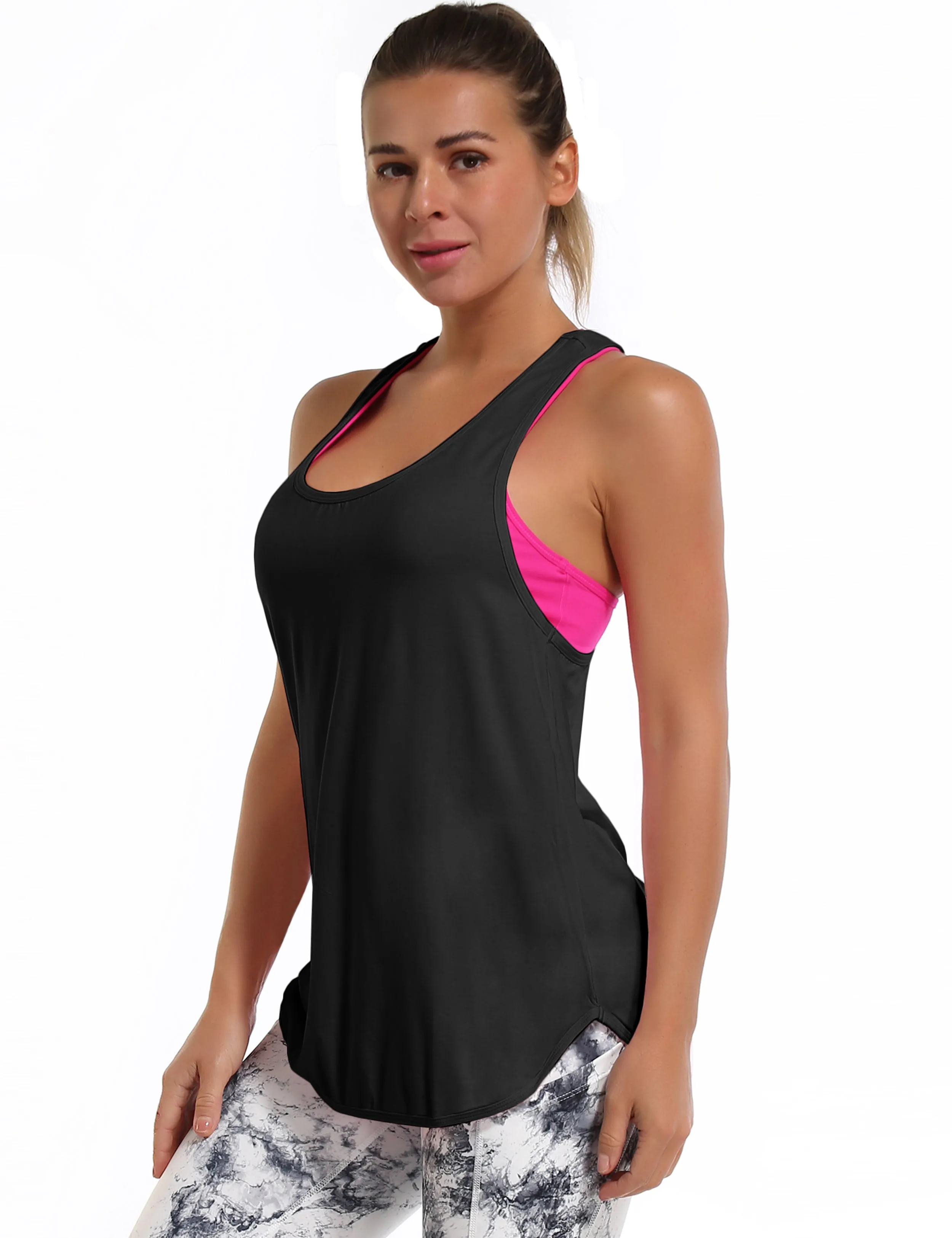 Loose Fit Racerback Tank Top black_Jogging