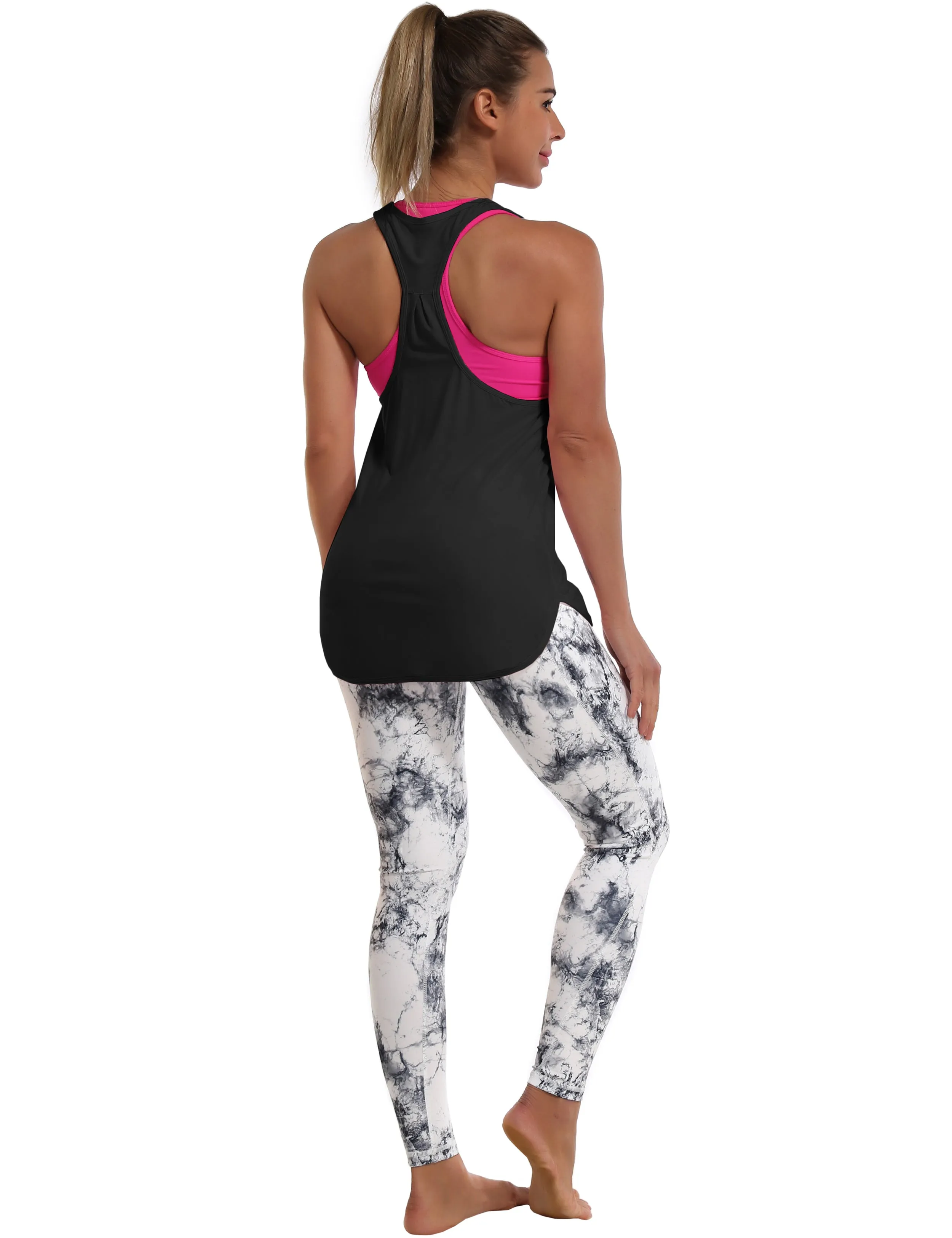 Loose Fit Racerback Tank Top black_Jogging