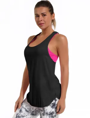 Loose Fit Racerback Tank Top black_Jogging