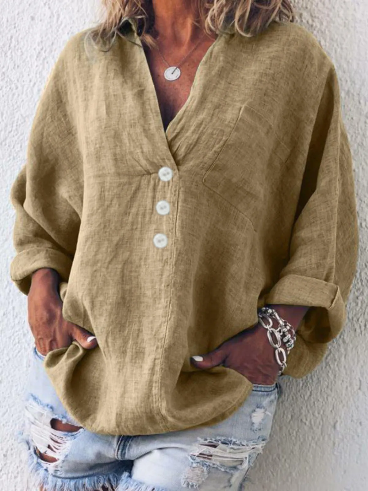 Maeve - Stylish Cotton and Linen Blend Sweater for All Occasions