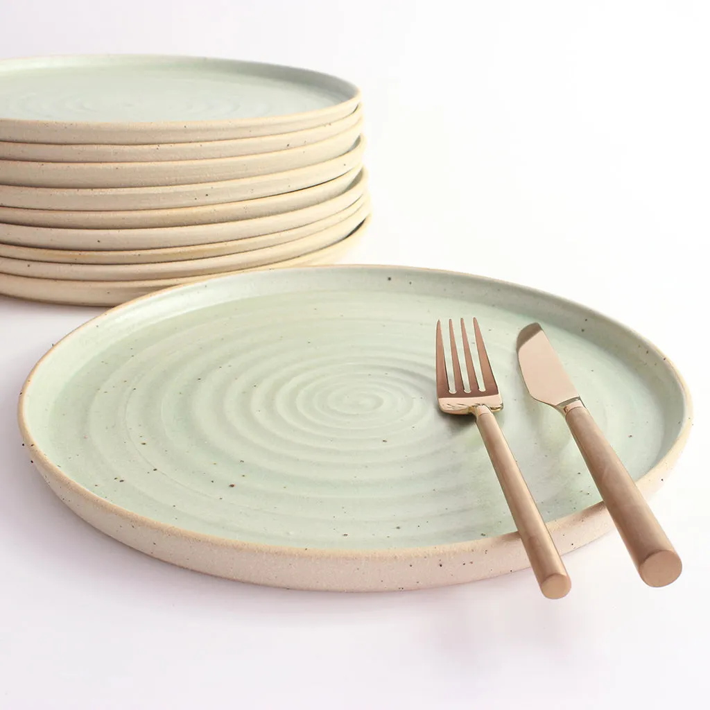 Mint Green Dinner Plate Stone Series By Habulous Ceramics