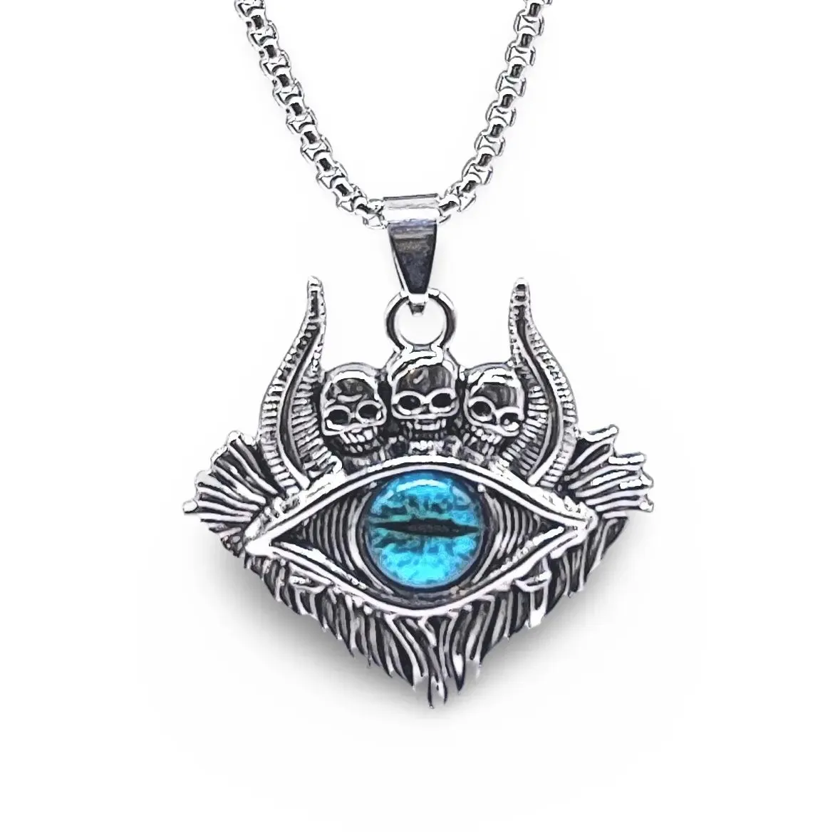 Necklace -Azure Skull Dragon Eye
